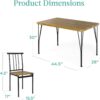 Best Choice Products 5-Piece Metal and Wood Indoor Modern Rectangular Dining Table Furniture Set for Kitchen, Dining Room, Dinette, Breakfast Nook w/ 4 Chairs - Brown