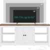 YITAHOME TV Stand for Living Room, Farmhouse Entertainment Center with Power Outlet for TVs up to 65 60 55 Inch, Rustic Media Console TV Cabinet with Open Shelves and Adjustable Shelf, White