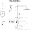 Gabrylly Black Shower System with Tub Spout, Bathtub Shower Faucets Set with 3-Way Shower Valve, High Pressure 10" Rain Shower head with Handheld Spray Combo, Wall Mounted Tub Shower Kit, Matte Black