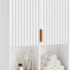 Besiter Fluted Bathroom Wall Cabinet Over The Toilet Storage, 23"x 29" Medicine Cabinet with Adjustable Shelf, Laundry Cabinet Wall Mounted and Kitchen Storage Cabinet(Glossy White)