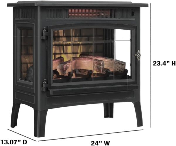 duraflame Freestanding Electric Fireplace Stove Heater with 3D Flame Effect for 1,000 Sq. Ft, Bronze