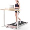DeerRun Walking Pad, 2024 Upgrade Smart Under Desk Treadmill, 2.2HP Small Quiet Portable Treadmill, Walking Treadmill Under Desk, APP & Remote Control, Knee-Protective, No-Assembly