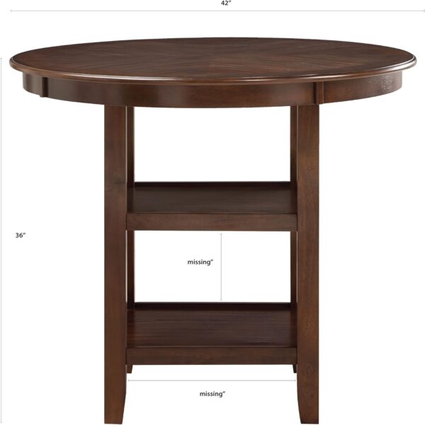 New Classic Furniture Amy 5-Piece Counter Dining Table Set, Cherry Brown