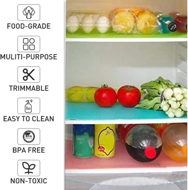 7 PCS Shelf Mats Refrigerator Liners Washable Refrigerator Pads Fridge Mats Drawer Placemats Home Kitchen Gadgets Accessories Organization for Top Freezer(2green+2pink+3blue)