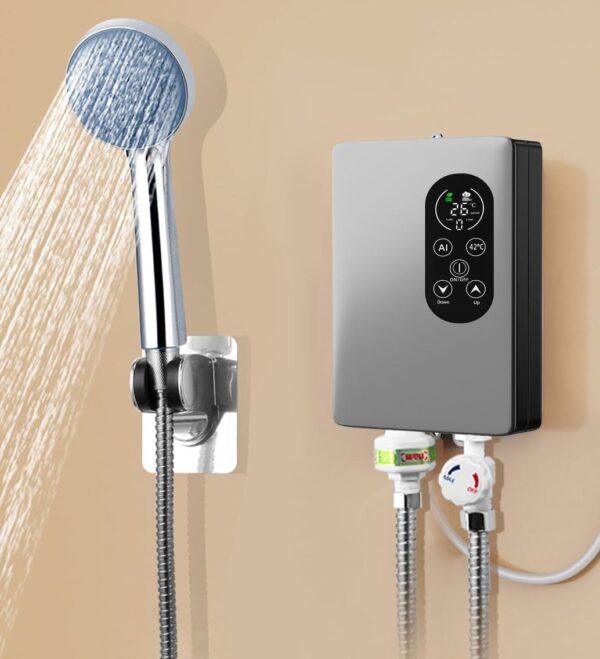 Instant Water Heater Smart Wall Mounted Electric Shower Tankless Instant Water Heater Thermostat for Bathroom Kitchen