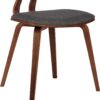Armen Living Jaguar Dining Chair in Charcoal Fabric and Walnut Wood Finish,Charcoal/Walnut Finish 20D x 18W x 29H in