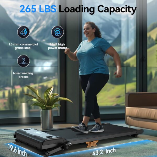 Walking Pad with Incline, 2.5HP Under Desk Treadmill, 3 in 1 Portable Treadmill with Remote Control, LED Display, Hidden Safety Switch, Mini Walking Jogging Machine for Home Office