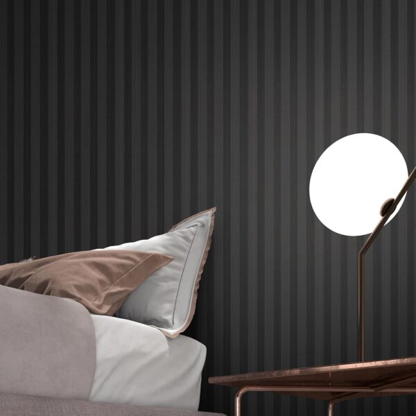 6-Piece WPC Acoustic Slat Wall Panel for Modern Interior Decor, 94.5” x 6.5” 3D Wood Slat Wall Paneling for Living Room, Charcoal, 25.6 Sq.Ft