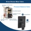 Shower Head System，DINIERA Shower System with Shower Head and Handheld Spray，Luxurious 12" Shower Faucet Set，Bathroom Wall Mounted Shower Fixtures with Build-in Brass Valve and Trim Kit，Matte Black