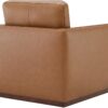 CHITA Genuine Leather Swivel Accent Chair, FSC Certified Mid Century Modern Arm Chair for Living Room and Bedroom, Saddle