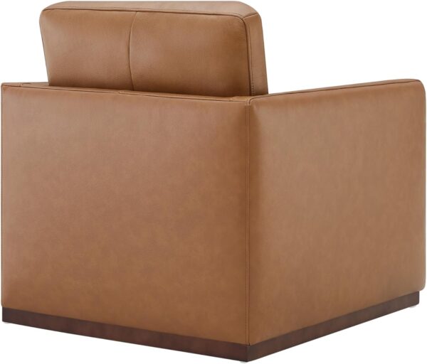 CHITA Genuine Leather Swivel Accent Chair, FSC Certified Mid Century Modern Arm Chair for Living Room and Bedroom, Saddle