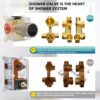 Shower Valve with Digital Temperature Display, Solid Brass Shower Diverter Valve Kit - Concealed In-wall Mounting Shower Body Jets Individual Control Diverter, Brushed Nickel