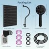 Hibbent All Metal High Pressure Rainfall 10 Inch Shower Head/Handheld Showerhead Combo/ 12 Inch Adjustable Curved Shower Extension Arm, 7-Spray, 71-inch Hose, Adhesive Showerhead Holder, Matte Black