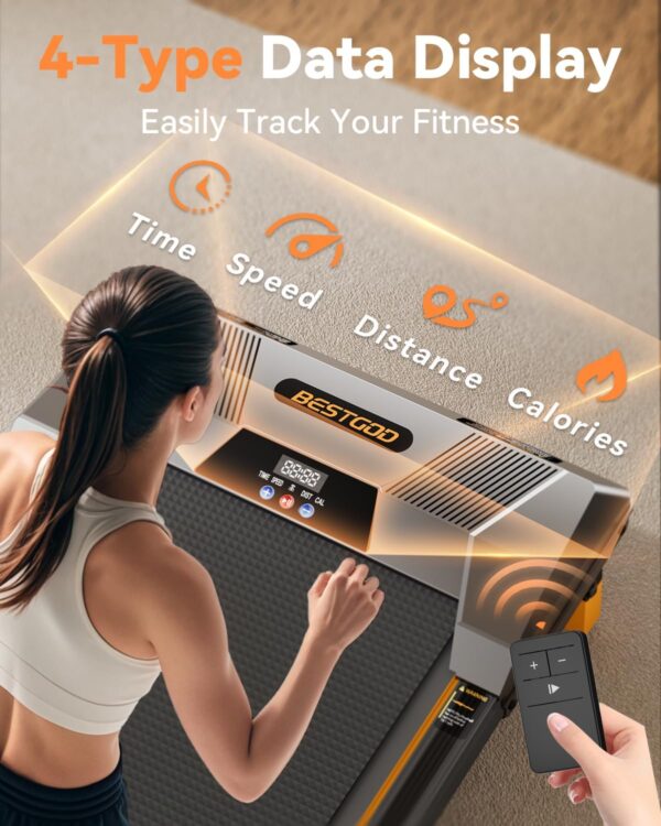 Walking Pad Treadmill, BestGod Incline Under Desk Treadmill 330lbs Capacity, 2.5HP Portable Treadmills for Home, Compact Treadmill Mini Walking Pad, Running Machine with Remote Control and LED Display