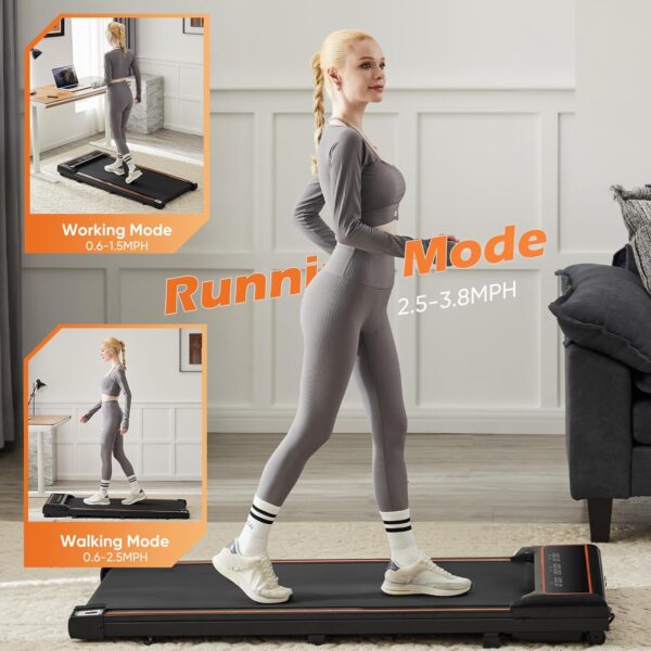 OLIXIS Compact Armless Treadmill for Small Spaces, Quiet Under-Desk Walking Pad, Slim & Portable Design for Home Office Workouts, Easy to Store, Ideal for Apartments and Work-from-Home Fitness