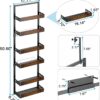 bukfen Over the Door Pantry Organizer, 6-Tier Adjustable Wooden Basket Kitchen Pantry Door Organization and Storage, Heavy-Duty Metal Hanging Kitchen Spice Rack,D6.3 x W17.71 x H50.60 inch,1 Pack