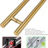 12-inch/304 Stainless Steel Sliding Barn Door Handle, H-Shaped Commercial Push-Pull Glass Long Door Handle Double-Sided，Modern Shower Door Handle,Gold (Gold, 12inch/30cm)