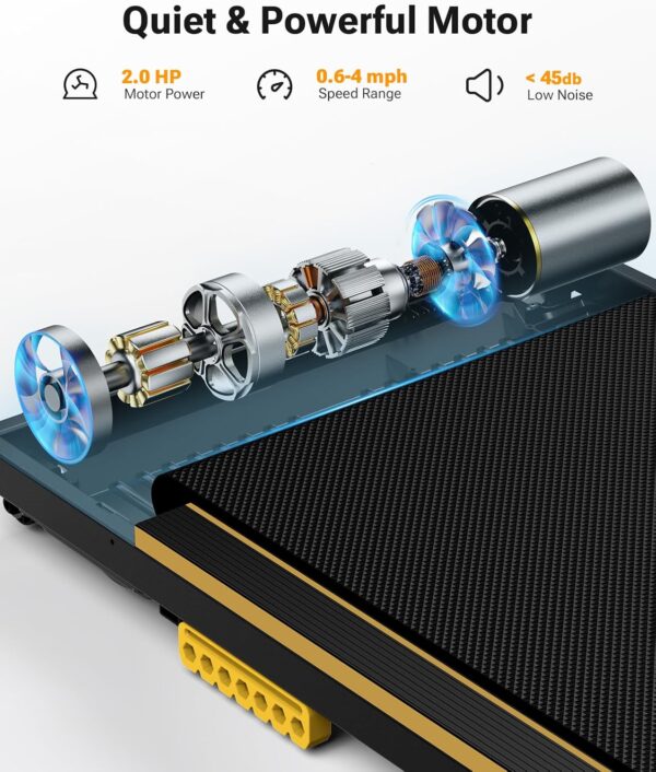 UREVO Under Desk Treadmill for Office Under Desk, Walking Pad 2 in 1 for Home/Office, Portable Walking Pad Treadmill with Remote Control, LED Display