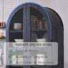71" Tall Arched Kitchen Pantry Cabinet, Wood Kitchen Storage Cabinets with 2 Large Drawers and Adjustable Shelves, Modern Farmhouse Versatile Cupboard for Kitchen, Dining Room, Bathroom, Grey