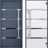 VDOMDOORS Front Exterior Prehung Glass Steel Door 36 x 80 inches Right-Hand/Deux 1105 Gray Graphite/Lite and Stainless Inserts Single Modern Painted White