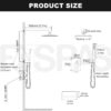 Shower System with Tub Spout, Wall Mounted Shower Faucet Set for Bathroom with 12 Inch Rain Shower Head and Handheld Shower Head Set, Matte Black