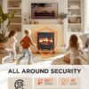 Silonn Electric Fireplace Heater, Quick Heating Portable Fireplace with App & Remote,24″ Electric Corner Fireplace Low Noise with 5 Brightness Levels,Temp Control & Timer for Living Room,Bedroom,Black