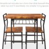 Best Choice Products 3-Piece Modern Dining Set, Space Saving Dinette for Kitchen, Dining Room, Small Space w/Steel Frame, Built-in Storage Rack - Brown