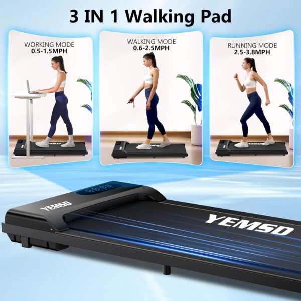 Walking Pad, Walking Pad Treadmill 330 lb Capacity，3 in 1 Portable Under Desk Treadmill for Home and Office with Remote Control, LED Display