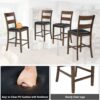 AMERLIFE Solid Wood 5-Piece Dining Table Set, Mid Century Modern Dining Table W/ 4 Chairs, Chairs with Curved Backrests & PU Cushioned, Space Saving Table & Chairs, Black/Walnut