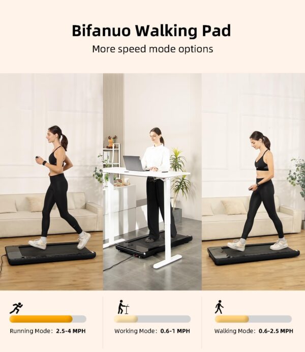 Walking Pad - Under Desk Treadmill, Treadmills for Home/Office, Portable Treadmill, Walking Pad Treadmill Under Desk with Remote Control LED Display- Ideal for Fitness Enthusiast (Black)