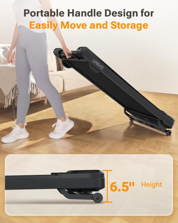UREVO Walking Pad Treadmill with Incline, 2.5 HP Under Desk Treadmill, Foldable Treadmill for Home Office, Compact Treadmill with LED Display Remote Control 265lbs Weight Capacity