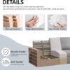 Convertible Sectional Sofa Couch,3 Seat L Shaped Couches with Storage Function Ottoman,Modern Linen Convertible Sectionals Sofas with Armrest Reversible Chaise for Living Room Small Space(Light Gray)