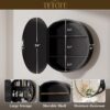 TETOTE 24 x 24 Inch Medicine Cabinet Mirror Black Framed Round Mirrored Medicine Cabinets for Bathroom Adjustable Shelves Modern Bathroom Mirror with Storage Wall Mounted