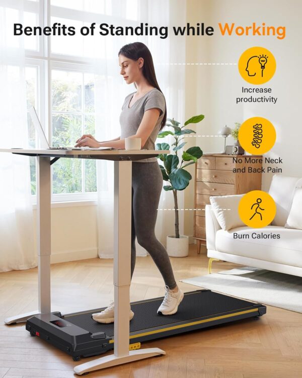 UREVO Under Desk Treadmill for Office Under Desk, Walking Pad 2 in 1 for Home/Office, Portable Walking Pad Treadmill with Remote Control, LED Display