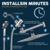 Shower Head,8”Rain Shower Head with Handheld Spray Combo with 11'' Angle Adjustable Extension Arm/Flow Regulator/Shower System,High Pressure Rainfall Shower Head Bathroom,Chrome