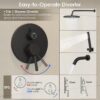Gabrylly Black Shower System with Tub Spout, Bathtub Shower Faucets Set with 3-Way Shower Valve, High Pressure 10" Rain Shower head with Handheld Spray Combo, Wall Mounted Tub Shower Kit, Matte Black