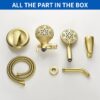 Dual Shower Faucet Set with Tub Spout Tub and Shower Faucet Set Complete Dual Shower Head and Handheld Combo Shower System with Tub Spout Tub and Shower Trim Kit Brushed Gold