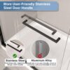 56-60”W x 76" H New Upgraded Single Sliding Semi-Frameless Shower Door, Semi-Frameless Shower Door with Explosion-Proof Film and Nano Coating, 1/4” (6MM) SGCC Tempered Glass, Matte Black Finish