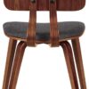 Armen Living Jaguar Dining Chair in Charcoal Fabric and Walnut Wood Finish,Charcoal/Walnut Finish 20D x 18W x 29H in