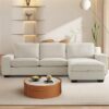 TEKAMON 99" Convertible Sectional Sofa Couch with Chaise Storage, Modern L Shaped Reversible Couch for Living Room, Comfy Chenille Fabric Sofa, Removable Cushion Covers/USB Type-C Ports,Beige