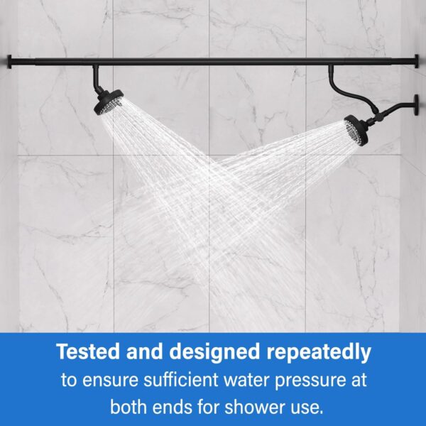 Dual Shower Head for Couples, Double Shower Head System for Two People, High Pressure and Adjustable Double Shower with Multimodal Shower Head fits 2 Person (Black)