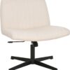 FDW Criss Cross Chair Armless Cross Legged Office Desk Chair Adjustable Swivel Ergonomic Desk Chair No Wheels U Shaped Backrest with Wide Seat Native Sponge Computer Task Vanity Chair for Home Office