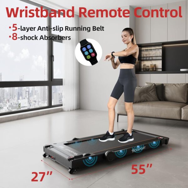 Treadmill with Incline, 3 in 1 Under Desk Treadmill Walking Pad with Removable Desk Workstation 3.5HP Foldable Compact Walking Treadmill for Home Small Office with Wristband Remote Control