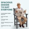 Pamapic 5 PCS Outdoor Dining Set, 450 LBS HDPE Outdoor Table and Chairs, Spacious Patio Dining Sets with Elegant Armrest, All-Weather Wood Grain Outdoor Dining Table with Umbrella Hole, Gray