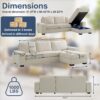 TEKAMON 99" Convertible Sectional Sofa Couch with Chaise Storage, Modern L Shaped Reversible Couch for Living Room, Comfy Chenille Fabric Sofa, Removable Cushion Covers/USB Type-C Ports,Beige