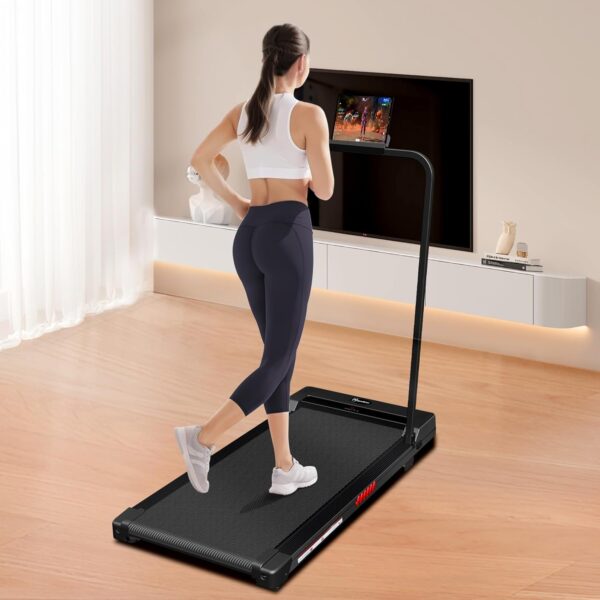 Walking Pad Treadmill Under Desk Treadmill for Office Home, 3.0HP Quiet Folding Treadmill with 300 LBS Weight Capacity, Walking Pad with Handle Bar, Portable Treadmill with Remote Control