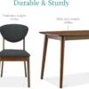 Best Choice Products 5-Piece Dining Set, Compact Mid-Century Modern Table & Chair Set for Home, Apartment w/ 4 Chairs, Padded Seats & Backrests, Wooden Frame - Walnut/Charcoal