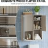Besiter Fluted Bathroom Wall Cabinet Over The Toilet Storage, 23"x 29" Medicine Cabinet with Adjustable Shelf, Laundry Cabinet Wall Mounted and Kitchen Storage Cabinet(Modern Grey)