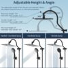Hibbent All Metal High Pressure Rainfall 10 Inch Shower Head/Handheld Showerhead Combo/ 12 Inch Adjustable Curved Shower Extension Arm, 7-Spray, 71-inch Hose, Adhesive Showerhead Holder, Matte Black