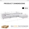 COLAMY 144" Cloud Sectional Couch with Ottoman,Modular Sectional Sofa with 3 Large Seat and 1 Ottoman for Living Room,Chenille, Beige